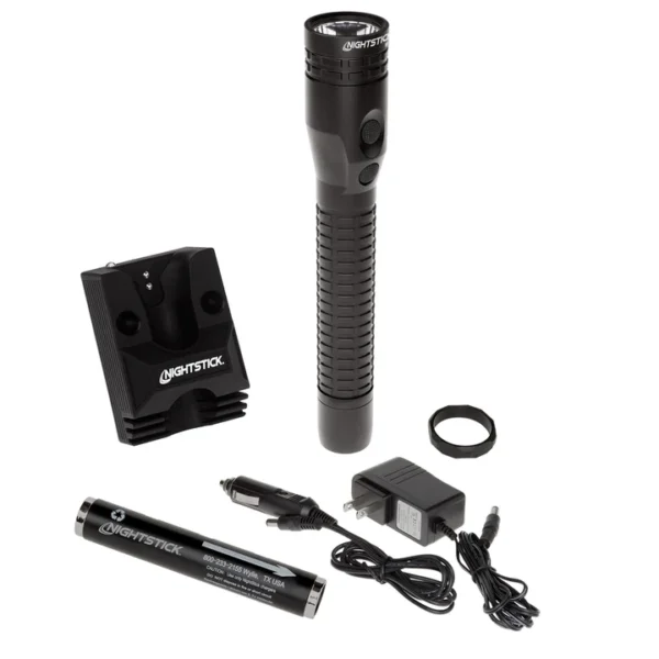 Metal Dual-Light Rechargeable Flashlight w/Magnet - Black NSR-9940XL - Image 7