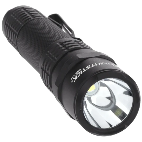 USB Rechargeable EDC Flashlight - Black USB-320 - Image 2