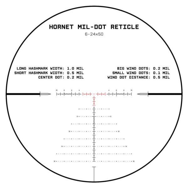 Hornet 6-24x50 FFP Rifle Scope MIL-Dot - Image 2