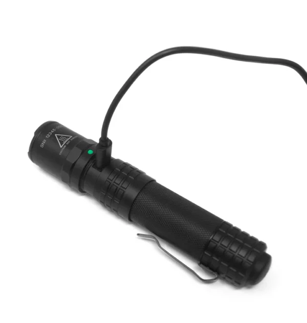 USB Rechargeable Tactical Flashlight - Black USB-558XL - Image 6